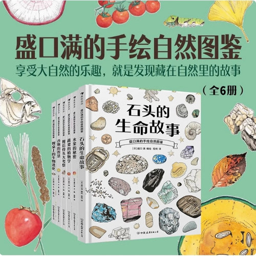 盛口满的手绘自然图鉴系列 水果的秘密 日本童书研究会儿童插图科普百科绘本书籍 水彩水果谷物骨头 蔬菜的植物学 浪花朵朵
