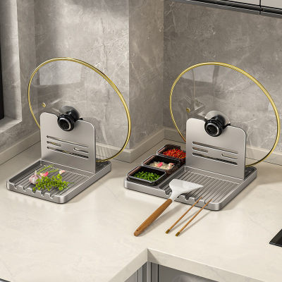 厂家供应厨房锅盖架锅铲托置物架菜板多功能收纳家用台面坐式架子