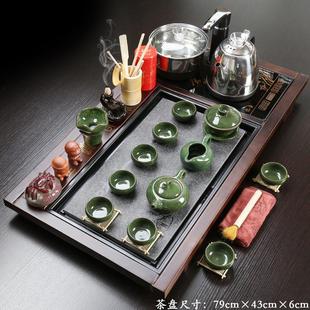 整套實(shí)木茶盤茶具套裝 一體紫砂功夫茶具辦公家用客廳全自動電器