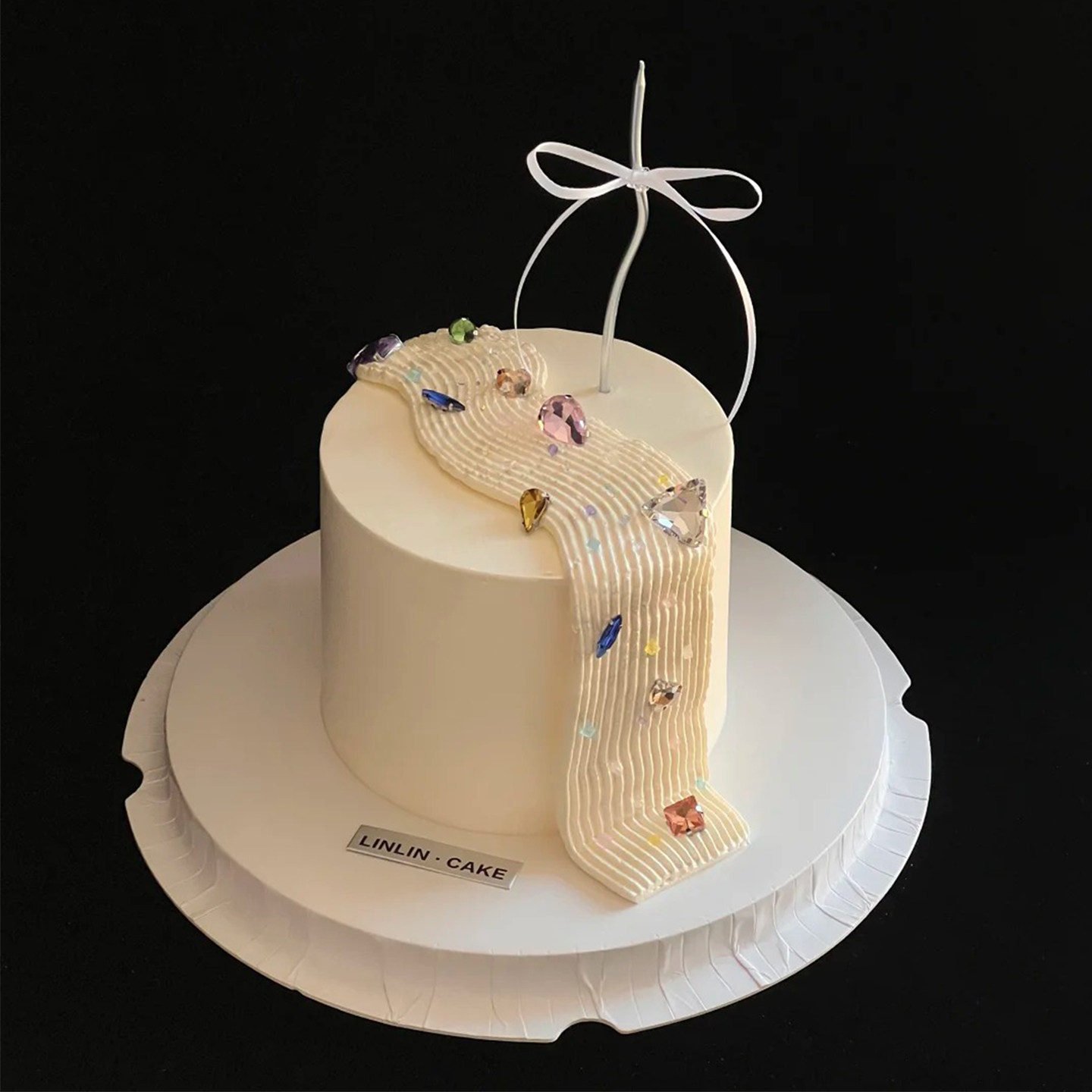 网红ins风彩色钻石宝石蛋糕装饰女神生日摆件蛋糕烘焙甜品台装扮