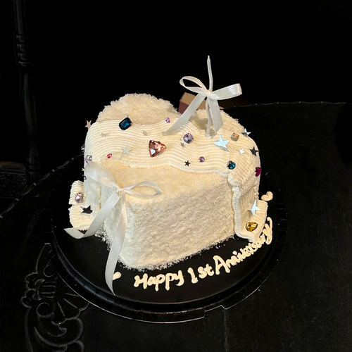 网红彩色钻石宝石蛋糕装饰女神生日摆件蛋糕烘焙甜品台装扮插件