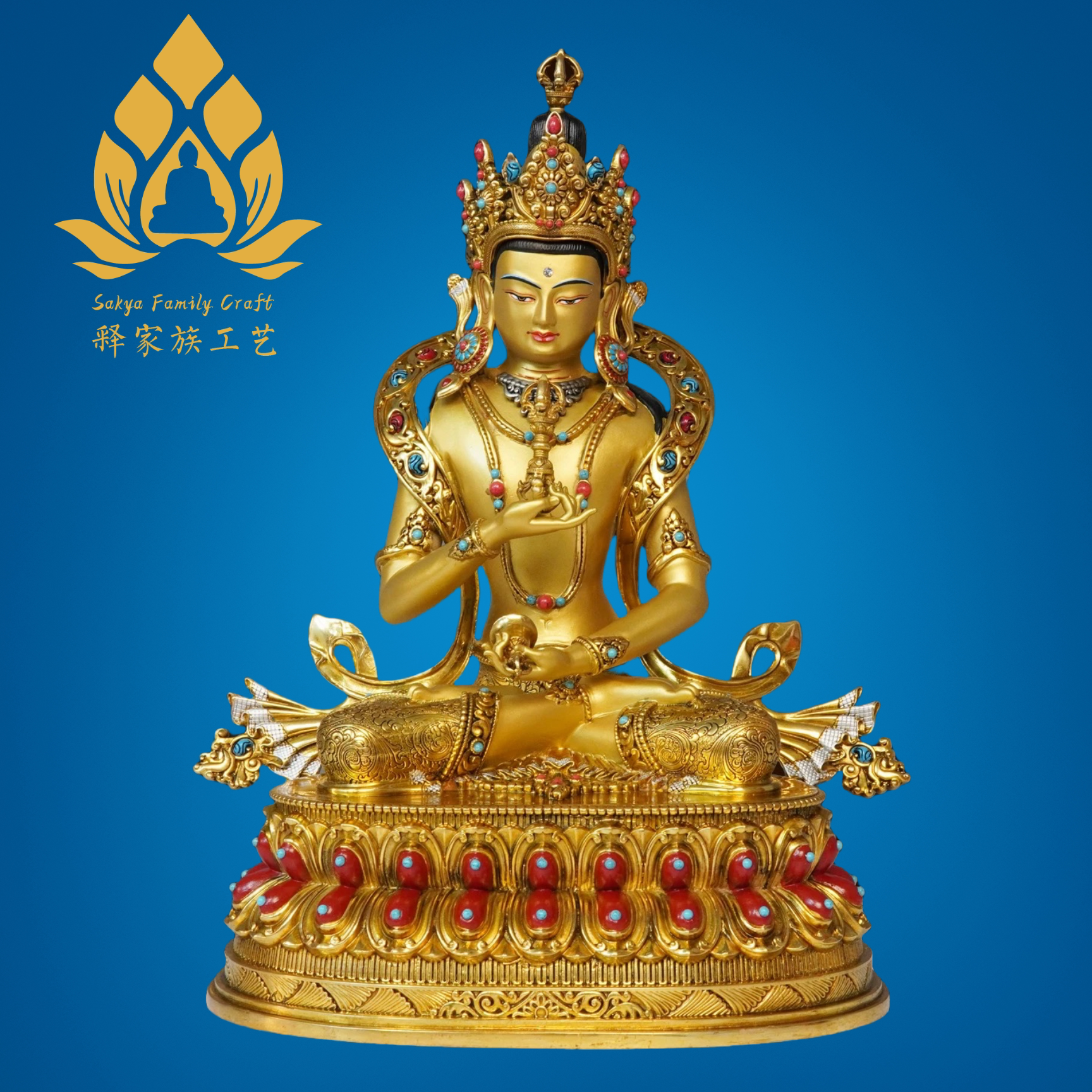 尼泊尔纯铜地藏王菩萨佛像摆件密宗供奉佛像