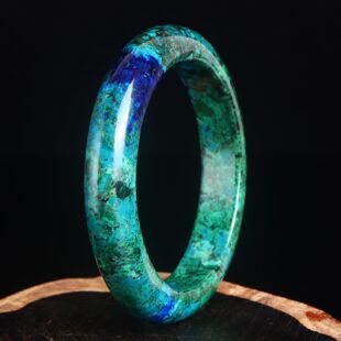 天然凤凰石手镯硅孔雀石镯子女款 生日礼物饰品送鉴定证书一图一物