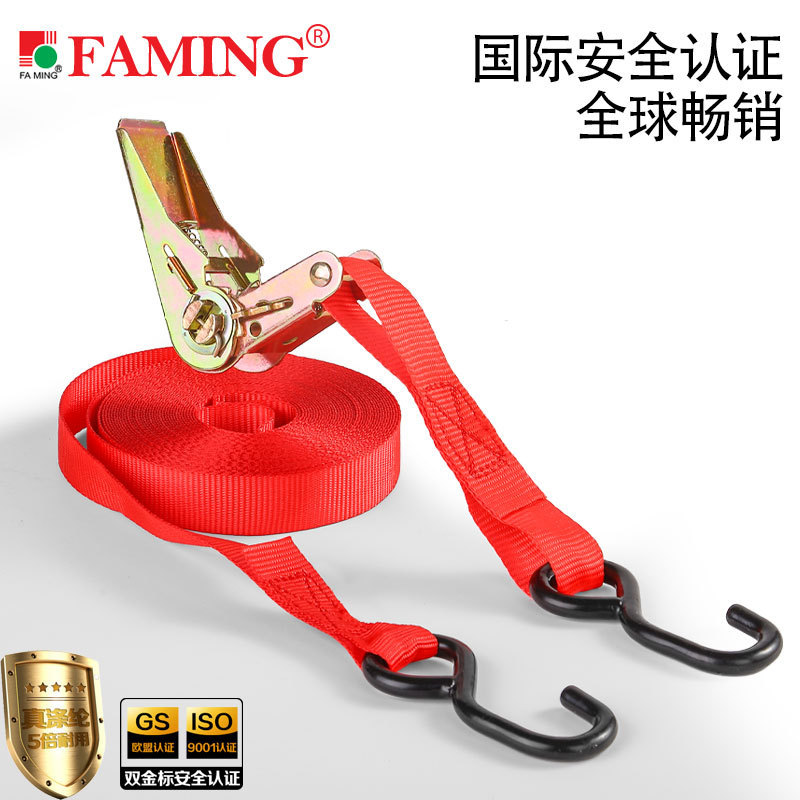带钩拉紧器25真涤纶棘轮捆绑带收货物紧器固紧绳器摩托车托运带