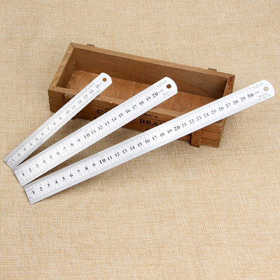 裁缝工具手工钢尺 20厘米不锈钢制 直尺 双面公制英制 质优