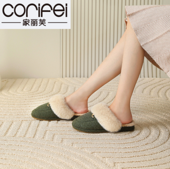 corifei家丽芙棉拖鞋月子鞋毛绒情侣保暖家居家用秋冬拖