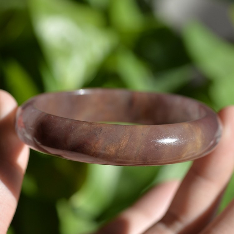 内径56圈49#正品纯天然新疆金丝玉紫罗兰手镯紫色紫气东来