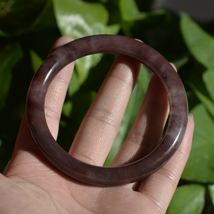 内径61圈46#正品纯天然新疆金丝玉紫罗兰手镯紫色紫气东来