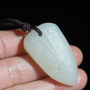 女士项链 16g天然新疆和田玉籽料白玉复古平安吊坠玉男士