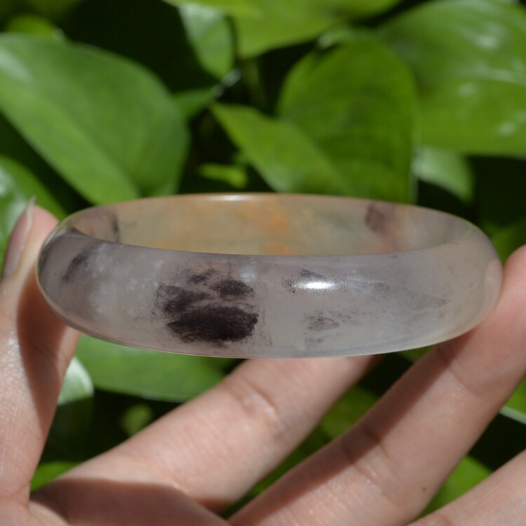 28#内径61圈正品纯天然新疆金丝玉紫罗兰手镯紫色紫气东来