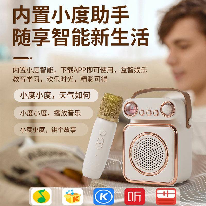 定制蓝牙音箱直播话筒无线手机麦克风音响低音炮户外歌一体