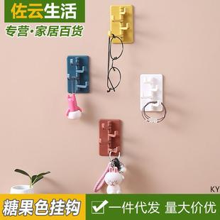 粘钩创意可爱粘胶宿舍挂钩墙壁免打孔卫生间厨房家用墙上强力挂钩