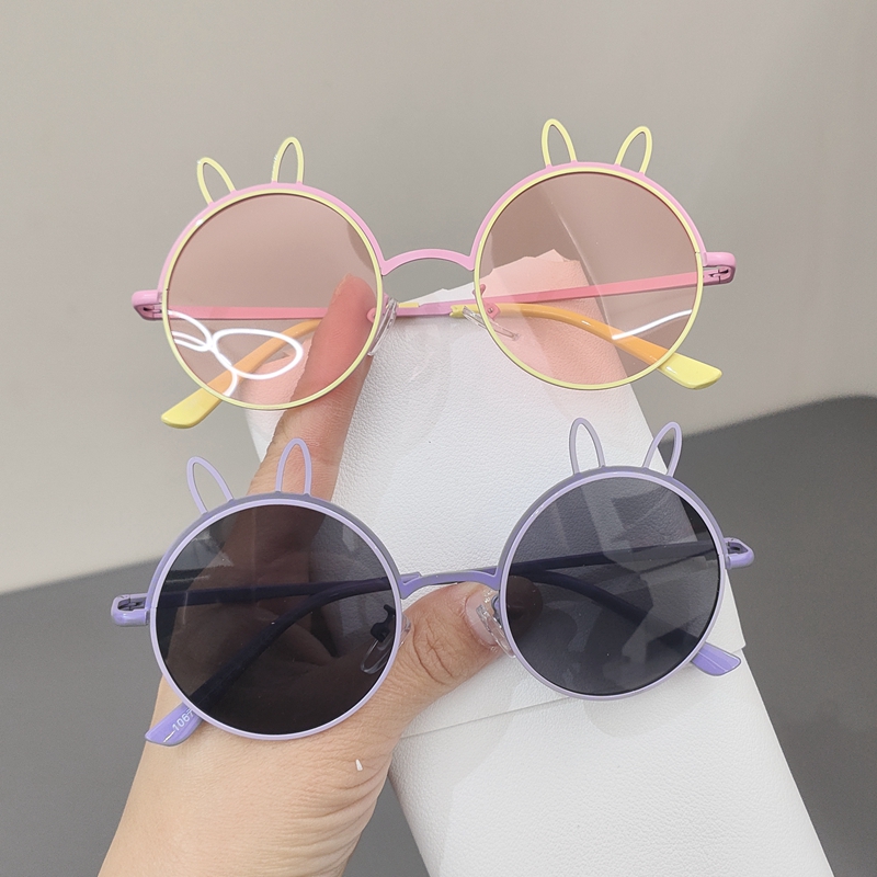 女童偏光太阳镜可爱兔耳朵儿童凹造型眼镜时尚高级感女孩遮阳墨镜