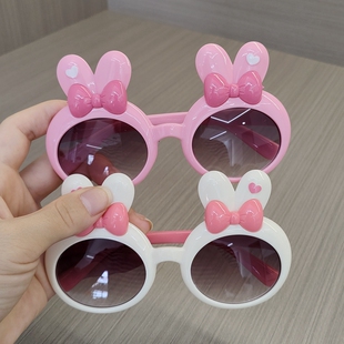 女童宝宝眼镜卡通公主玩具墨镜可爱兔耳朵女孩儿童太阳镜防紫外线