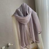 丝滑时尚 熏染文艺丝巾毛线拼接围巾2026秋冬季 新款 披肩女保暖紫色