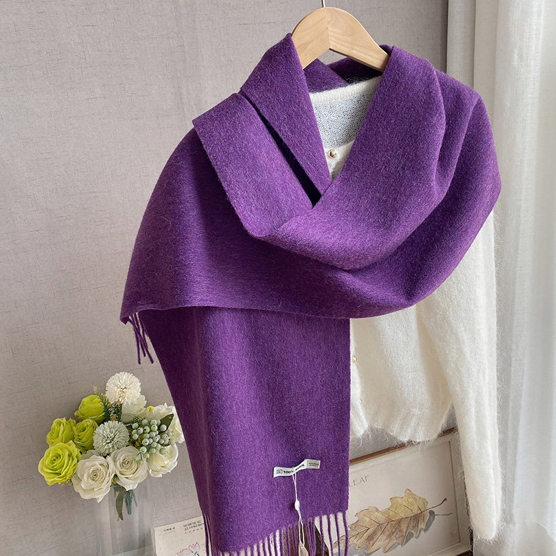 纯色窄版羊毛围巾女春秋护颈百搭流苏披肩冬季新款保暖围脖高贵紫,服饰配件/皮带/帽子/围巾,围巾/丝巾/披肩,淘宝优惠券,粉丝福利购,淘宝优惠卷