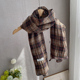 舒适自然森系格子棉麻围巾独特气质女春秋时尚 配饰短款 小围脖秋冬