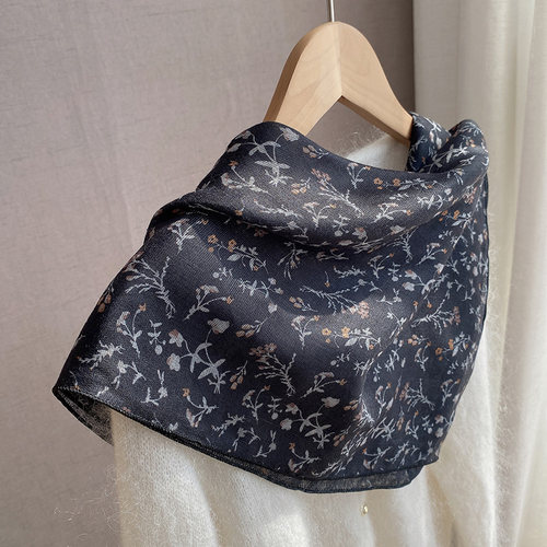 复古文艺气质60秋冬女棉麻小方巾