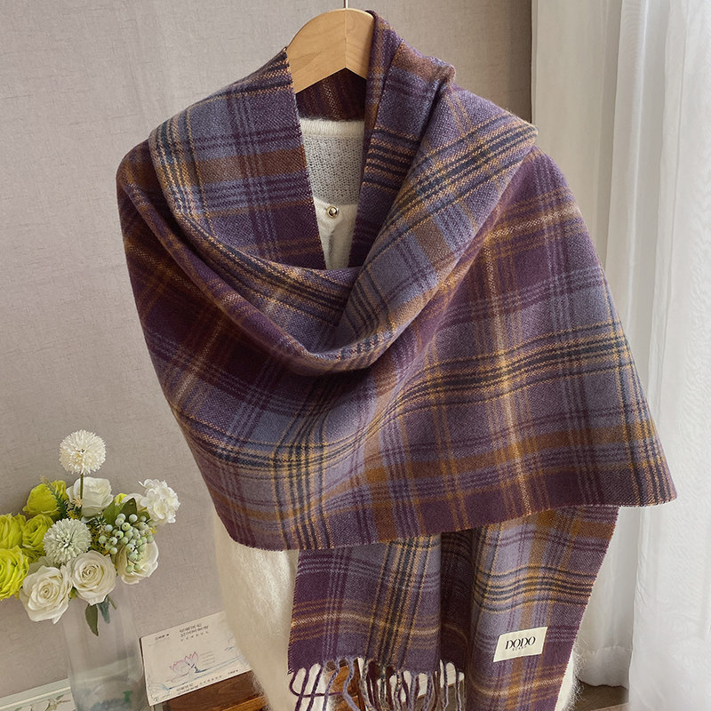 黛紫色仿羊绒厚款格子大围巾 女秋冬季复古咖格流苏披肩云朵触感,服饰配件/皮带/帽子/围巾,围巾/丝巾/披肩,淘宝优惠券,粉丝福利购,淘宝优惠卷