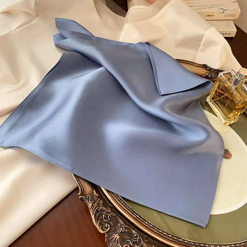 70优雅真丝素色缎面方巾丝巾韩版