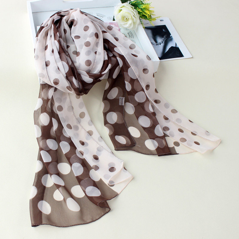 新款春秋咖啡大小波点乔其纱丝巾女薄款百搭护颈披肩时尚纱巾围巾,服饰配件/皮带/帽子/围巾,围巾/丝巾/披肩,淘宝优惠券,粉丝福利购,淘宝优惠卷