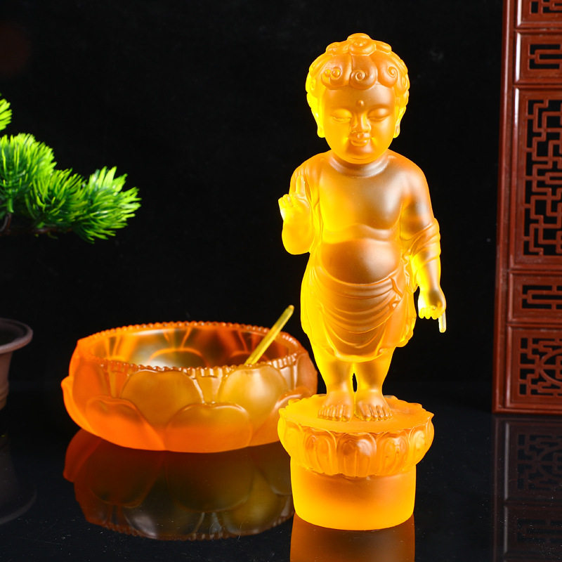 太子佛 宝宝佛浴佛套装水琉璃佛像居家寺院供奉神像树脂厂家新款