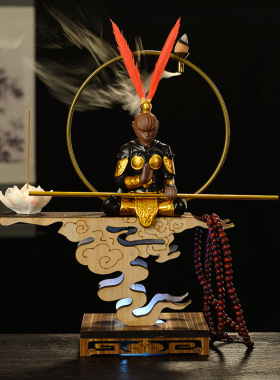 中式创意家居客厅陶瓷酒柜禅意摆件灯玄关斗战胜佛孙悟空齐天大圣