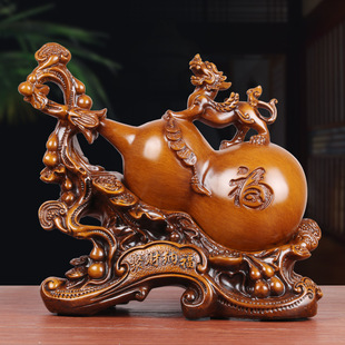 聚财纳福貔貅葫芦摆件家居摆设酒柜客厅办公室乔迁装 饰品开业礼品