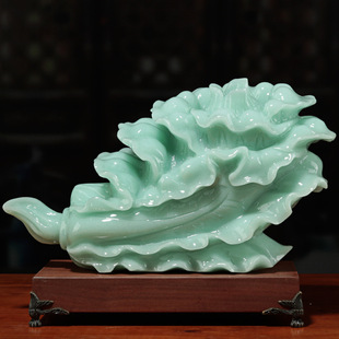 玉石白菜摆件百财客厅玄关酒柜电视柜乔迁开业店铺送礼