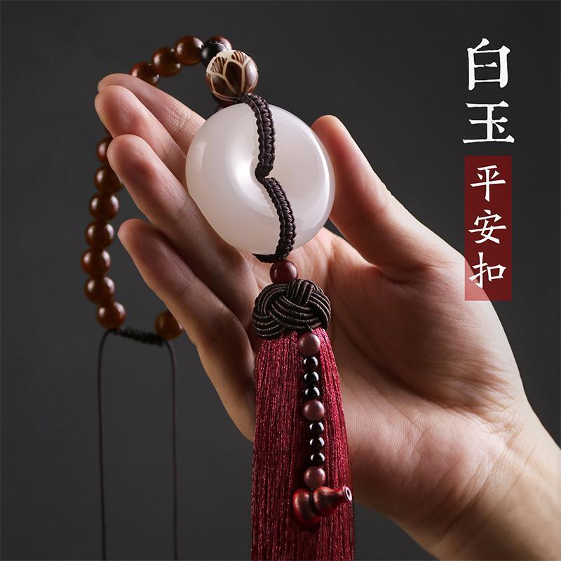 适用奔驰宝马奥迪高档玉石汽车挂件车内吊饰男女保平安创意挂饰品