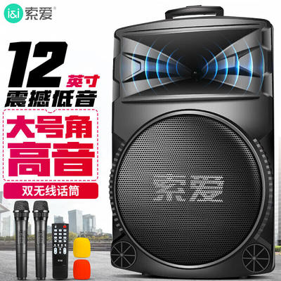 索爱（soaiy）A89WM12英寸广场舞音响大功率低音炮移动户外K歌蓝