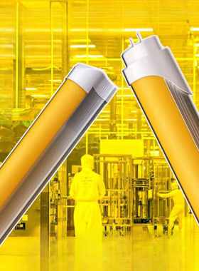 赋依抗UVT8防紫外线LED灯管无尘车间档案室用黄光防曝光日光灯管