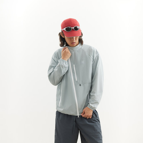 轻量斜拉链男士户外风衣