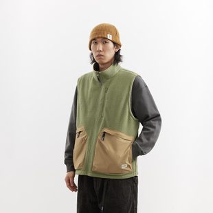 吃茶去chichaqu25秋冬双面穿抓绒马甲户外高领摇粒绒保暖山系男女