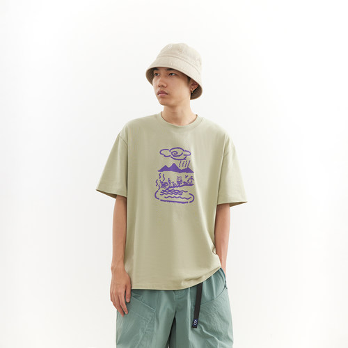 chichaqu印花棉T恤循环宽松