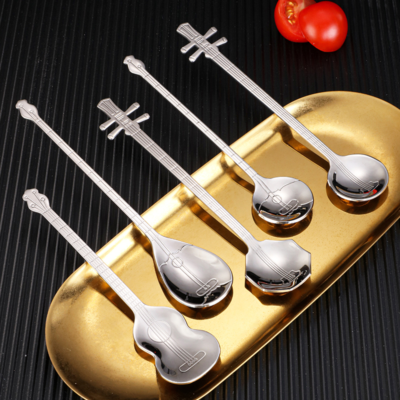 乐器长柄搅拌勺创意不锈钢小咖啡