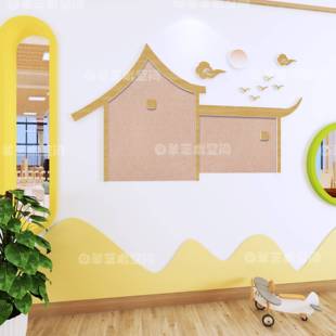 饰墙贴毛毡板亚克力 包邮 房子创意装 雪弗板木纹印刷幼儿园环创中式