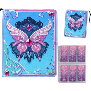 叶罗丽卡册大容量九宫格活页拉链集卡册萝莉6格长卡片收纳收藏册