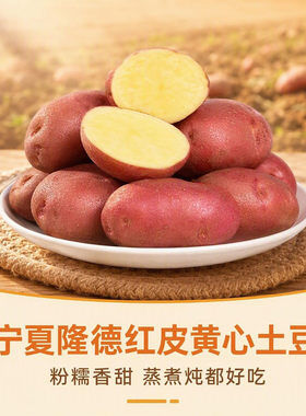 红皮土豆宁夏西吉隆德农家自种沙面粉糯固原马铃薯农产品紫皮洋芋