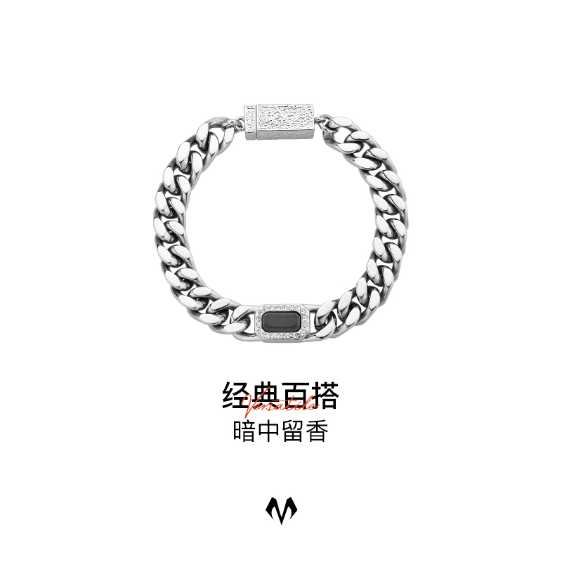 灰钻系列方块古巴链男潮ins手链