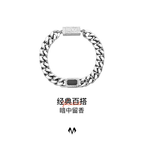 灰钻系列方块古巴链男潮ins手链