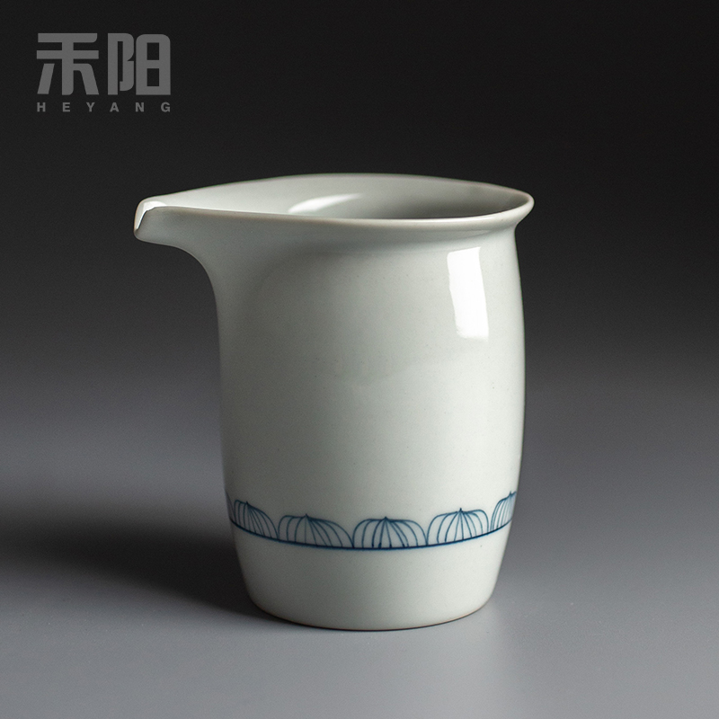 禾阳纯手绘青花公道杯陶瓷分茶器茶海家用防烫公杯倒茶器功夫茶具