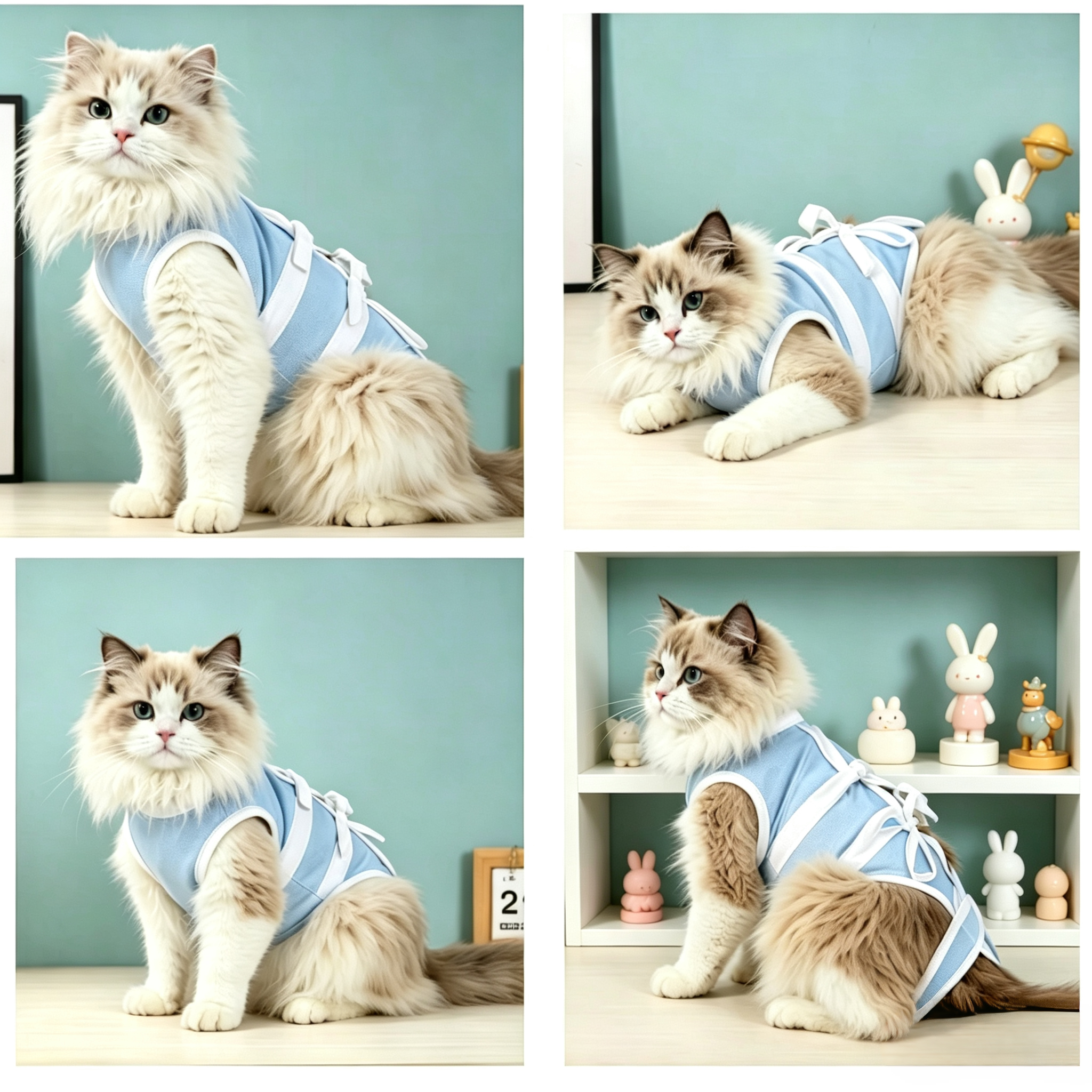 猫咪绝育头套术后防舔透气服防挠