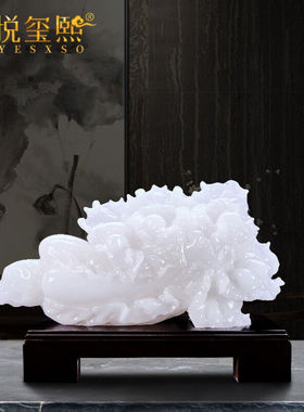 铂悦玺熙天然玉石白菜摆件送朋友老板店铺乔迁开业礼品家居客厅办