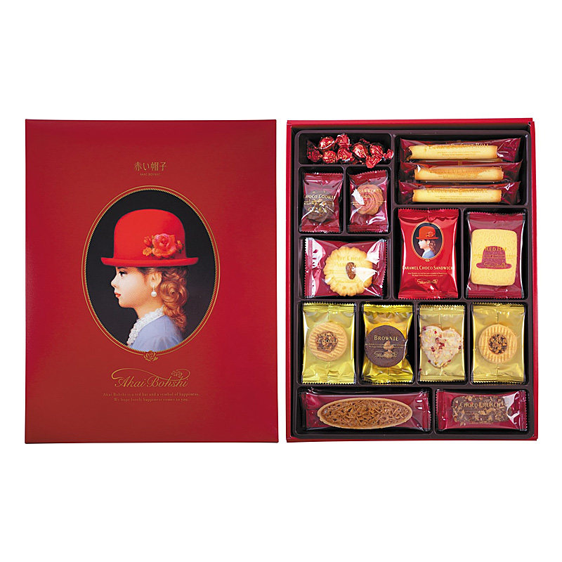 香港购日本原装赤心红帽子曲奇饼什锦坚果夹心喜饼手伴礼圣诞糕点