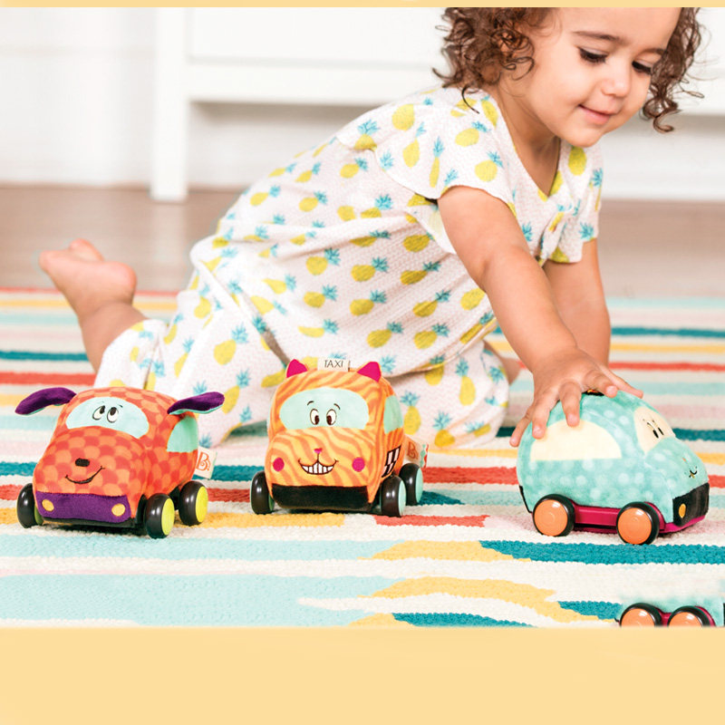 【换购】比乐btoys儿童软布回力车惯性小汽车玩具可爱发条车滑行