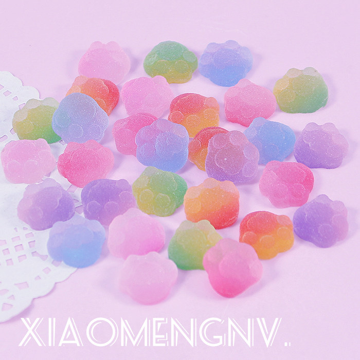 diy奶油胶手机壳树脂配件饰品材料仿真软糖qq糖果猫爪可爱渐变色