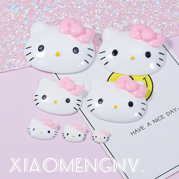 DIY仿真奶油胶手机壳树脂配件耳钉美甲头饰Kitty猫KT滴胶饰品材料