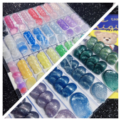 ｛钻闪星河｝暗夜系10色70g爆闪珠光水晶胶奶油胶手机壳摆台材料