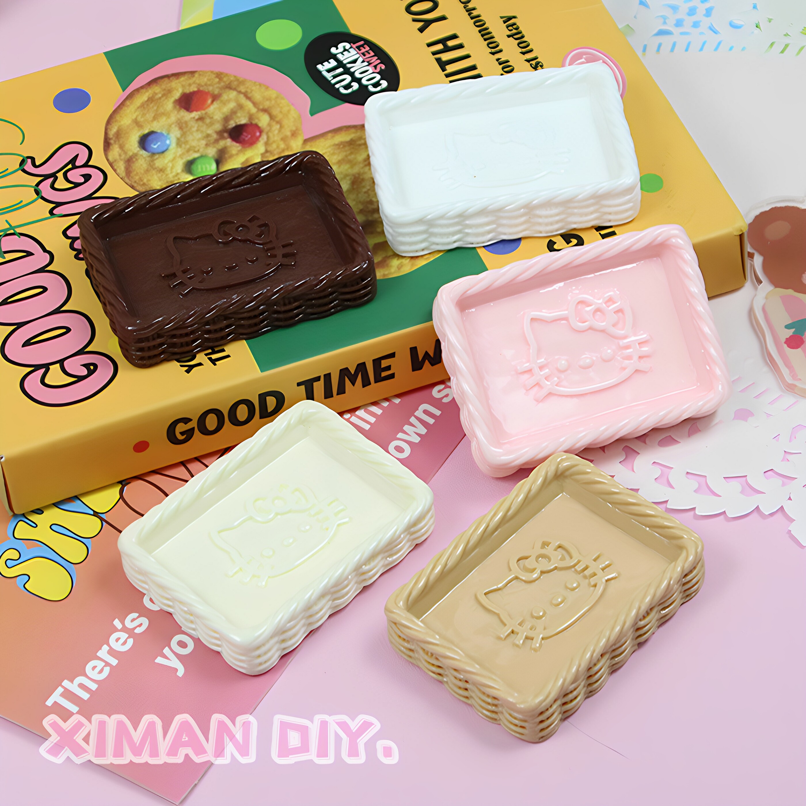 定制食玩餐盘子托盘粘土摆件kitty树脂配件饰品材料奶油胶手工DIY